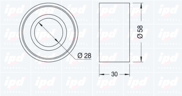 įtempiklio skriemulys, paskirstymo diržas IPD 14-0659