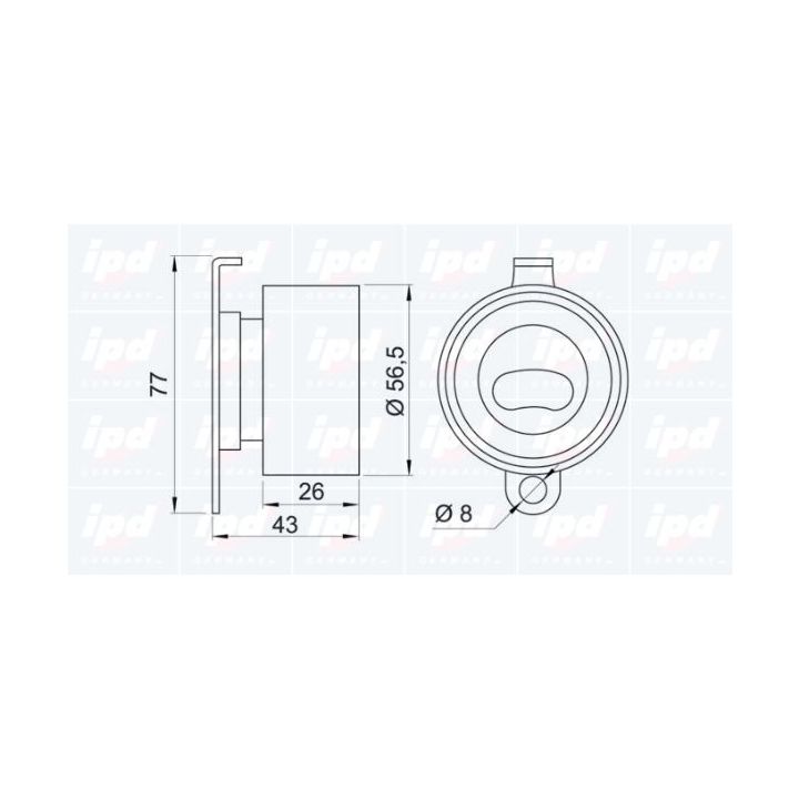 įtempiklio skriemulys, paskirstymo diržas IPD 14-0701
