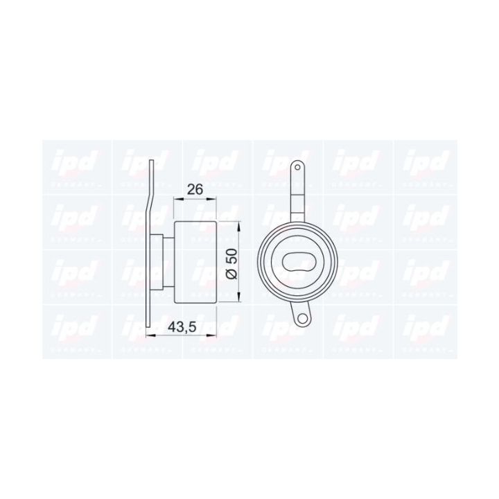 įtempiklio skriemulys, paskirstymo diržas IPD 14-0702