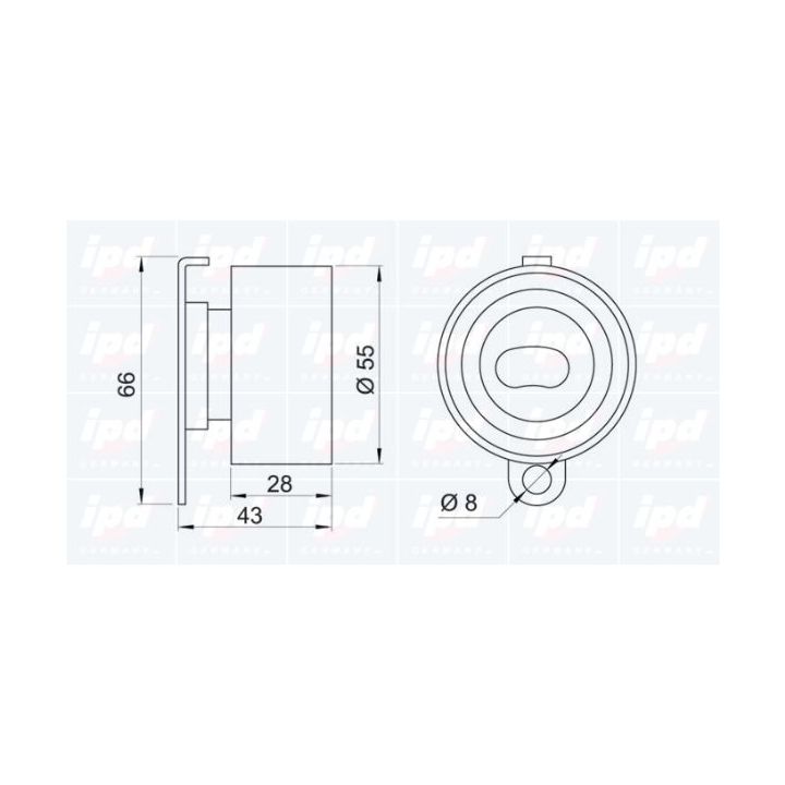 įtempiklio skriemulys, paskirstymo diržas IPD 14-0703