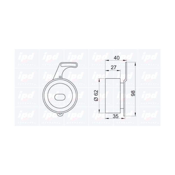 įtempiklio skriemulys, paskirstymo diržas IPD 14-0704