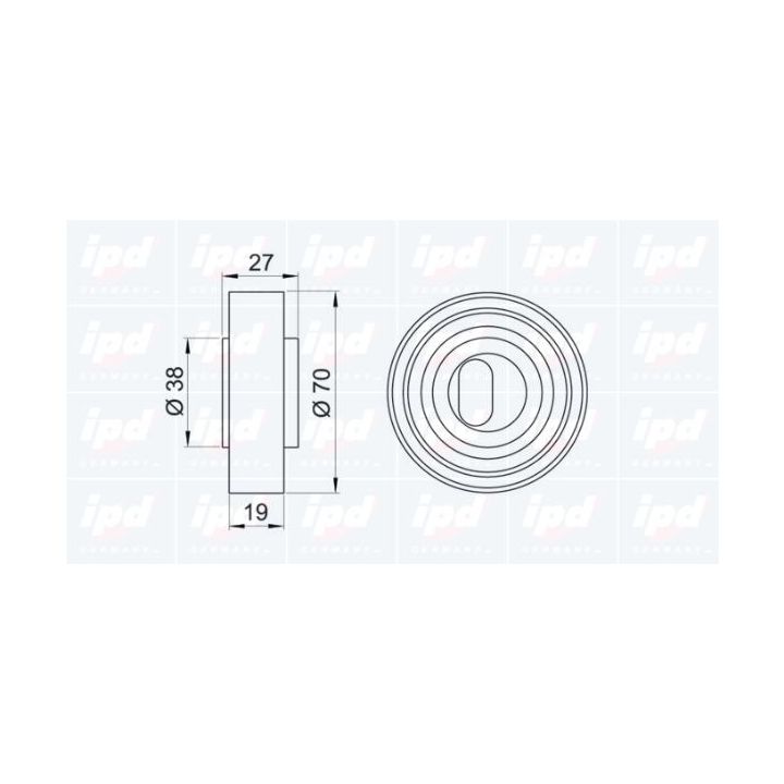 įtempiklio skriemulys, paskirstymo diržas IPD 14-0705