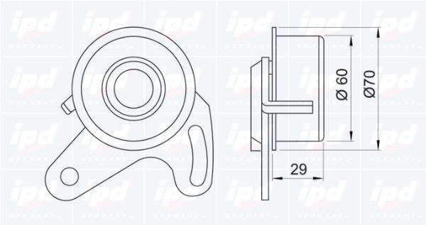 įtempiklio skriemulys, paskirstymo diržas IPD 14-0723