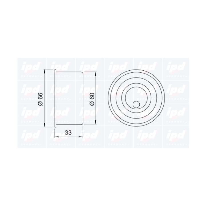 įtempiklio skriemulys, paskirstymo diržas IPD 14-0727