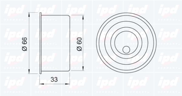 įtempiklio skriemulys, paskirstymo diržas IPD 14-0727