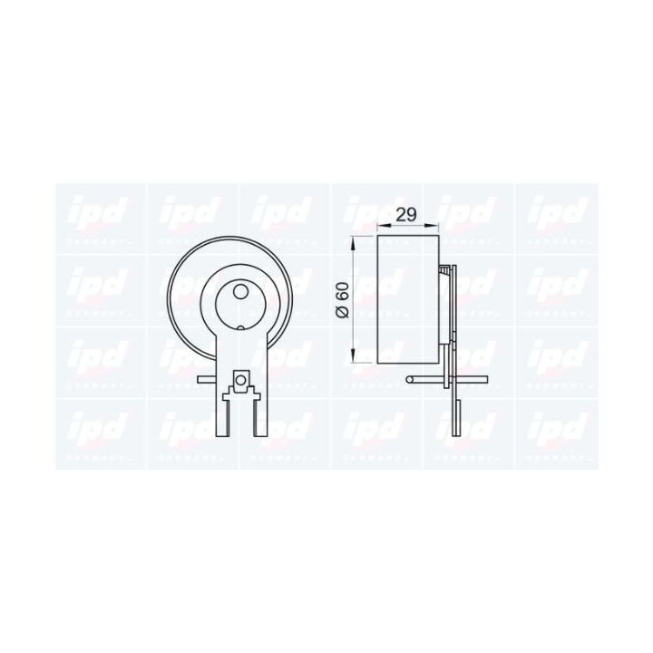 įtempiklio skriemulys, paskirstymo diržas IPD 14-0740