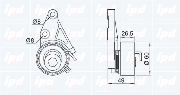 įtempiklio skriemulys, paskirstymo diržas IPD 14-0770
