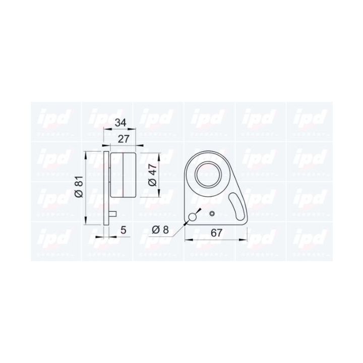 įtempiklio skriemulys, paskirstymo diržas IPD 14-0780