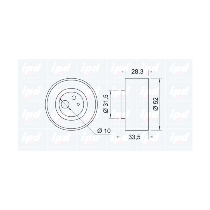 įtempiklio skriemulys, paskirstymo diržas IPD 14-0832
