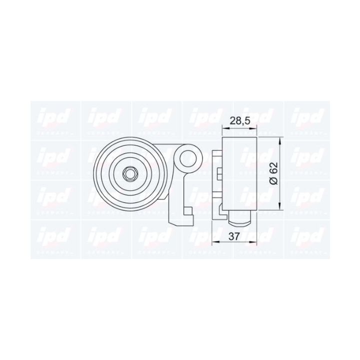 įtempiklio skriemulys, paskirstymo diržas IPD 14-0837