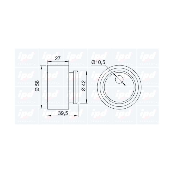 įtempiklio skriemulys, paskirstymo diržas IPD 14-0907