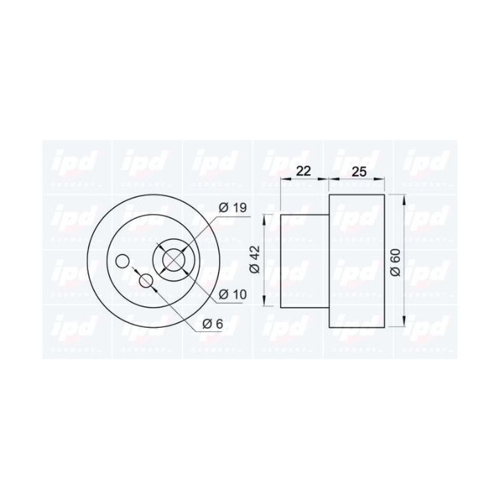 įtempiklio skriemulys, paskirstymo diržas IPD 14-0909