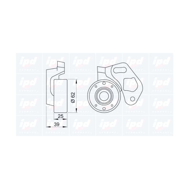 įtempiklio skriemulys, paskirstymo diržas IPD 14-0917