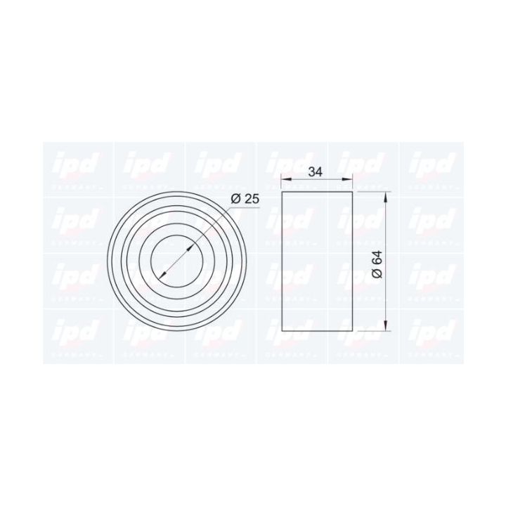 Kreipiantysis skriemulys, paskirstymo diržas IPD 14-0925