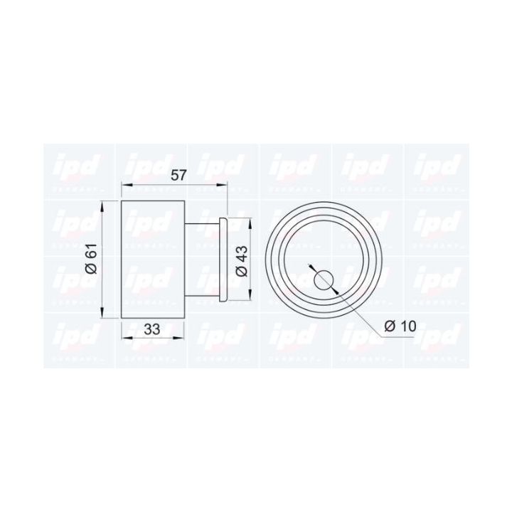 įtempiklio skriemulys, paskirstymo diržas IPD 14-0927