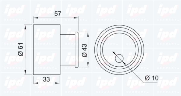 įtempiklio skriemulys, paskirstymo diržas IPD 14-0927