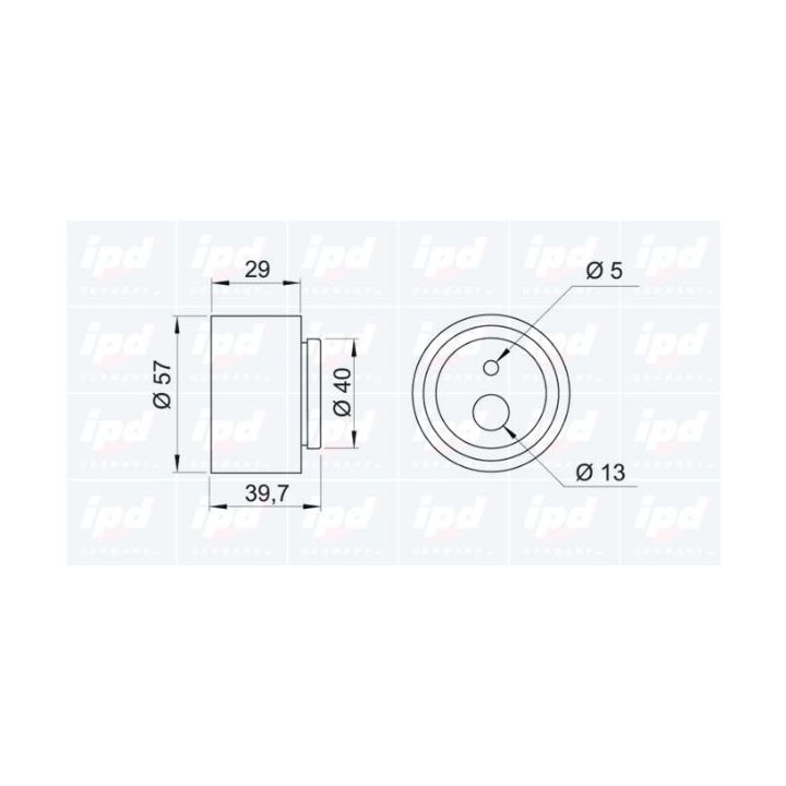įtempiklio skriemulys, paskirstymo diržas IPD 14-0933