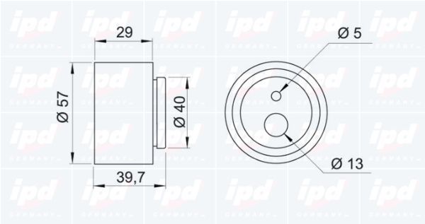 įtempiklio skriemulys, paskirstymo diržas IPD 14-0933