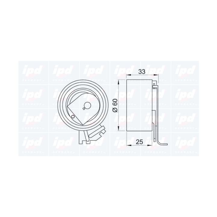 įtempiklio skriemulys, paskirstymo diržas IPD 14-0949