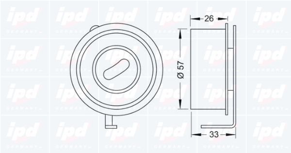 įtempiklio skriemulys, paskirstymo diržas IPD 14-0964