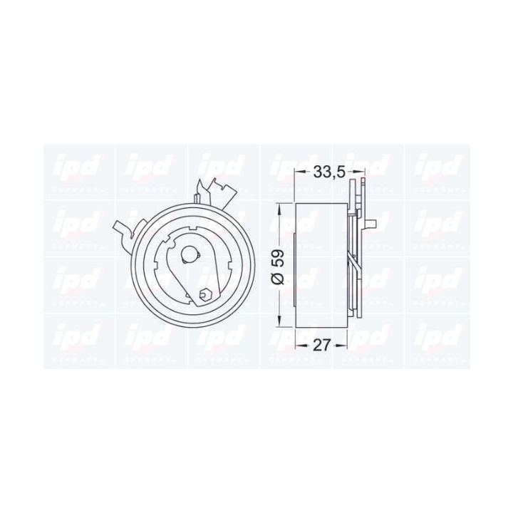 įtempiklio skriemulys, paskirstymo diržas IPD 14-0997