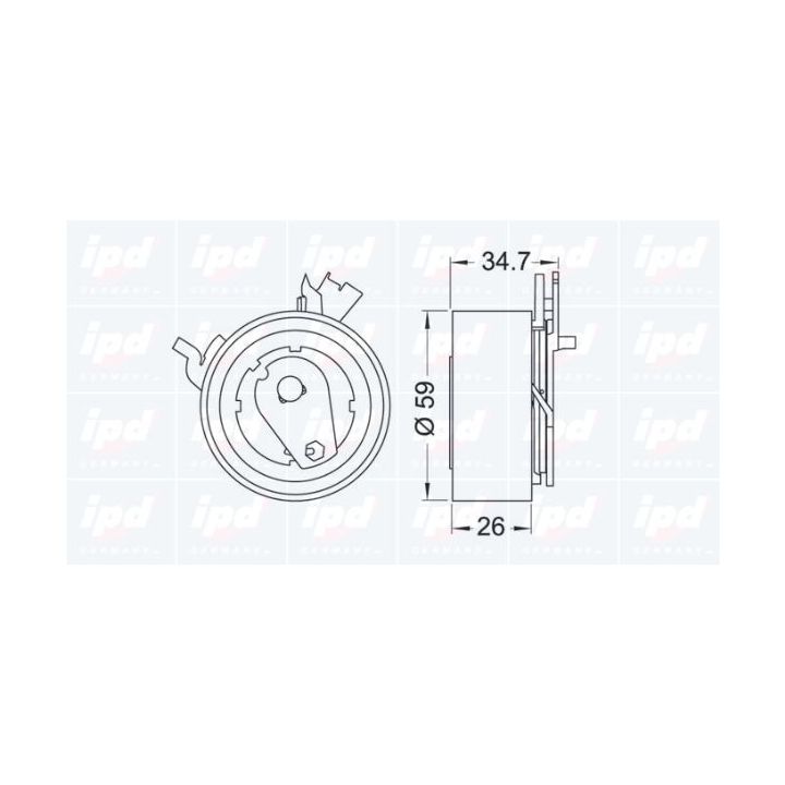 įtempiklio skriemulys, paskirstymo diržas IPD 14-1032