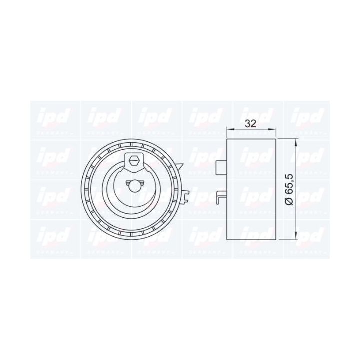 įtempiklio skriemulys, paskirstymo diržas IPD 14-1055