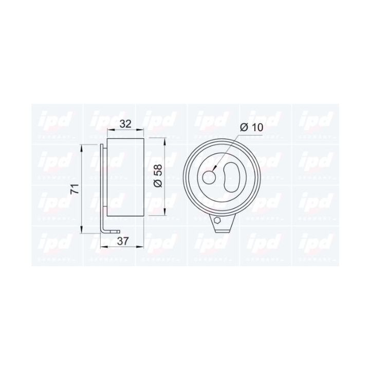 įtempiklio skriemulys, paskirstymo diržas IPD 15-0568