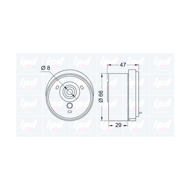 įtempiklio skriemulys, paskirstymo diržas IPD 15-3232