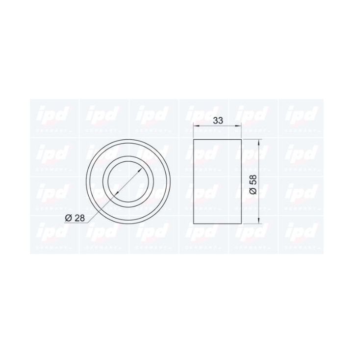įtempiklio skriemulys, paskirstymo diržas IPD 15-3236