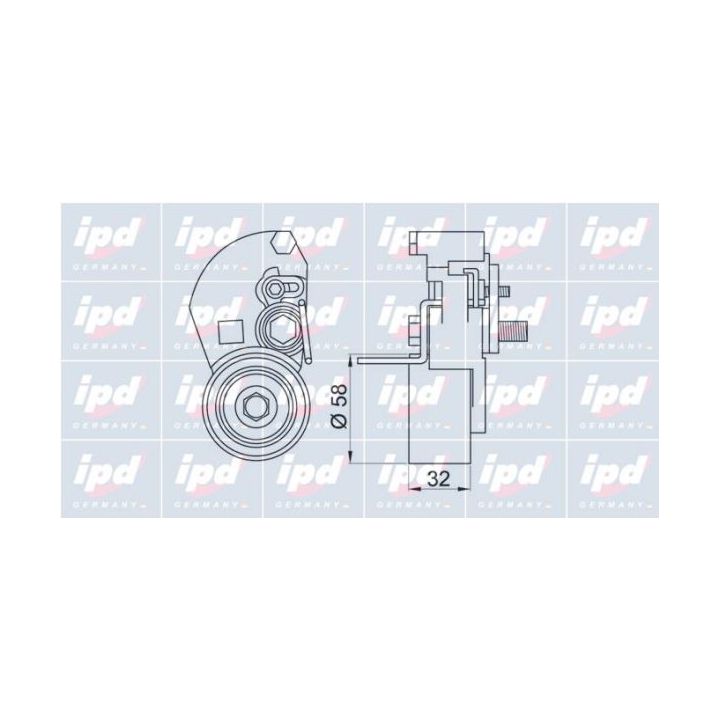 įtempiklio skriemulys, paskirstymo diržas IPD 15-3691