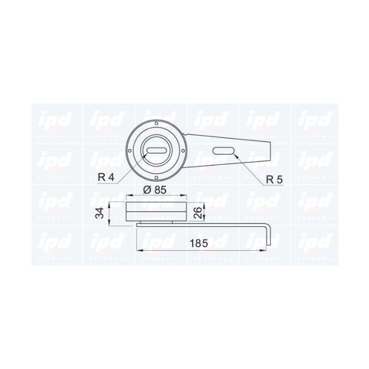įtempiklio skriemulys, V formos rumbuotas diržas IPD 14-0521