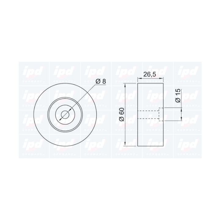 Kreipiantysis skriemulys, V formos rumbuotas diržas IPD 14-0584