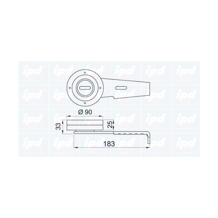įtempiklio skriemulys, V formos rumbuotas diržas IPD 14-0935