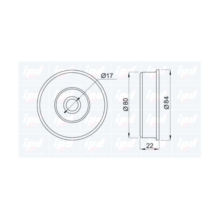 įtempiklio skriemulys, V formos rumbuotas diržas IPD 14-0962