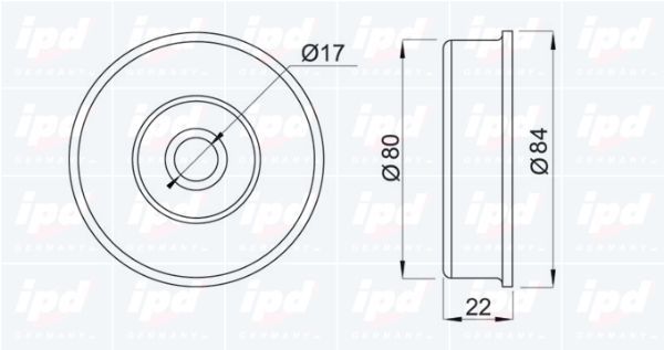 įtempiklio skriemulys, V formos rumbuotas diržas IPD 14-0962