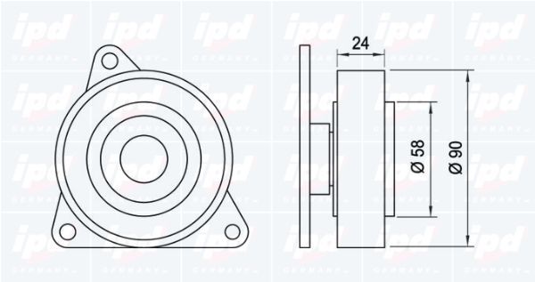 Kreipiantysis skriemulys, V formos rumbuotas diržas IPD 14-0503