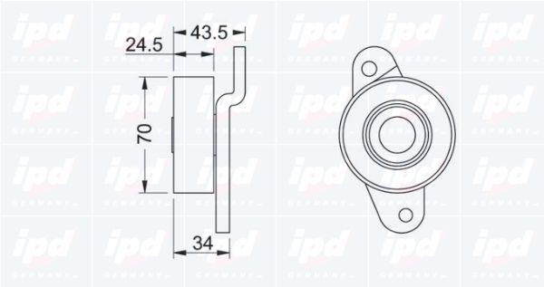 Kreipiantysis skriemulys, V formos rumbuotas diržas IPD 14-0525