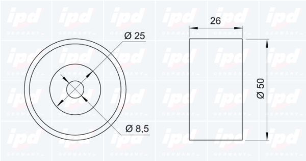 Kreipiantysis skriemulys, V formos rumbuotas diržas IPD 14-0956