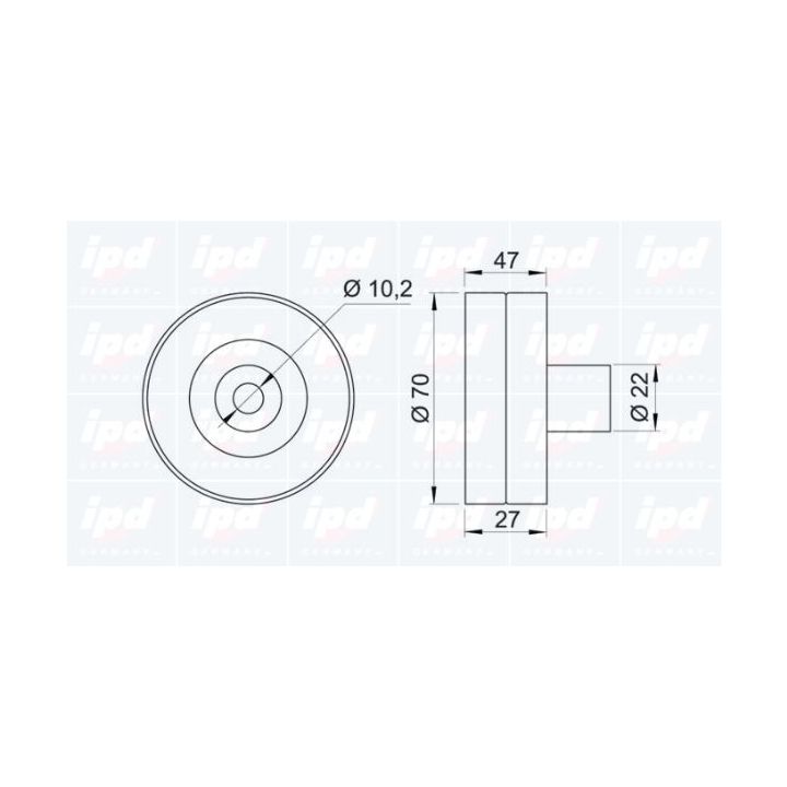 Kreipiantysis skriemulys, V formos rumbuotas diržas IPD 15-0056