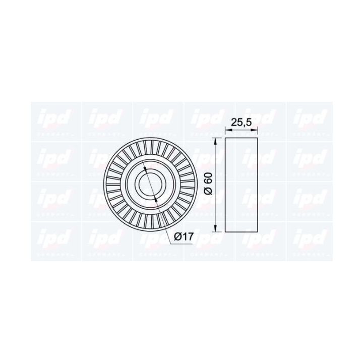 Kreipiantysis skriemulys, V formos rumbuotas diržas IPD 15-0059