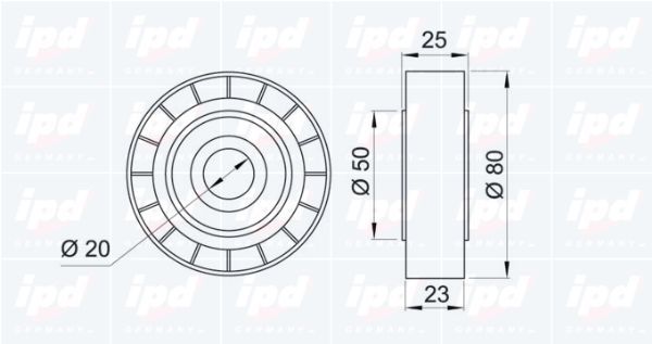 Kreipiantysis skriemulys, V formos rumbuotas diržas IPD 15-0146
