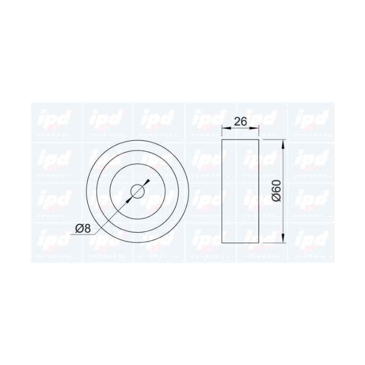 Kreipiantysis skriemulys, V formos rumbuotas diržas IPD 15-0236