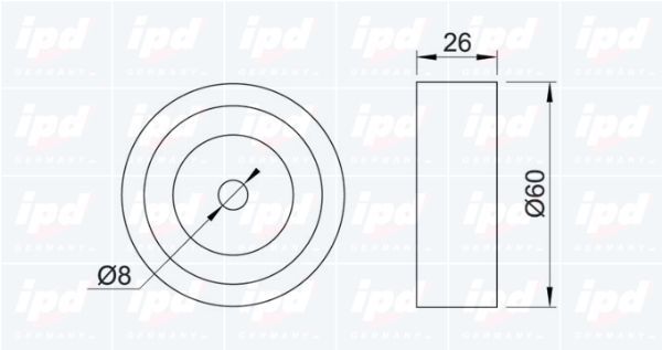 Kreipiantysis skriemulys, V formos rumbuotas diržas IPD 15-0236