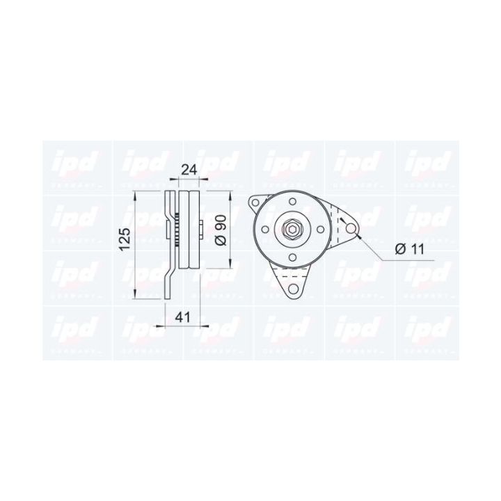 Kreipiantysis skriemulys, V formos rumbuotas diržas IPD 15-0317