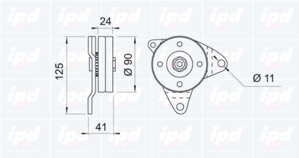Kreipiantysis skriemulys, V formos rumbuotas diržas IPD 15-0317