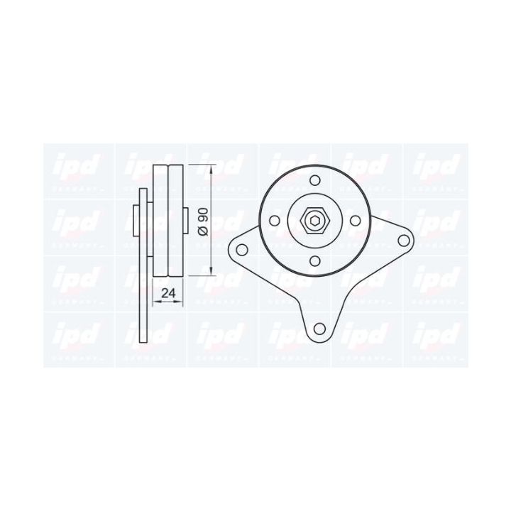 Kreipiantysis skriemulys, V formos rumbuotas diržas IPD 15-0320