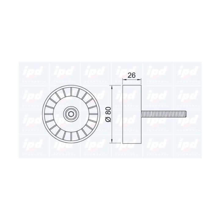 Kreipiantysis skriemulys, V formos rumbuotas diržas IPD 15-0344