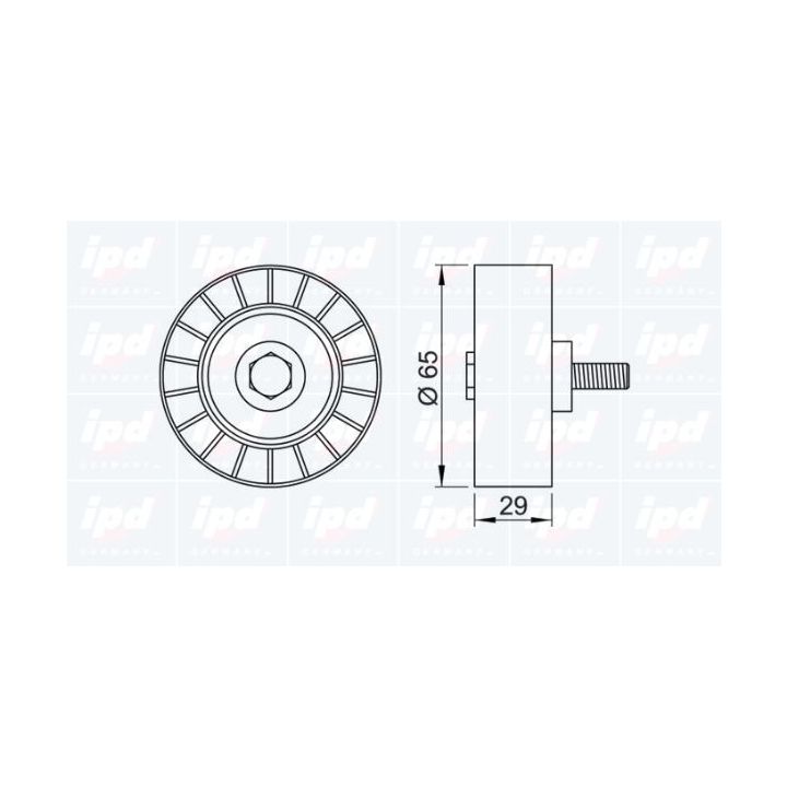 Kreipiantysis skriemulys, V formos rumbuotas diržas IPD 15-0346