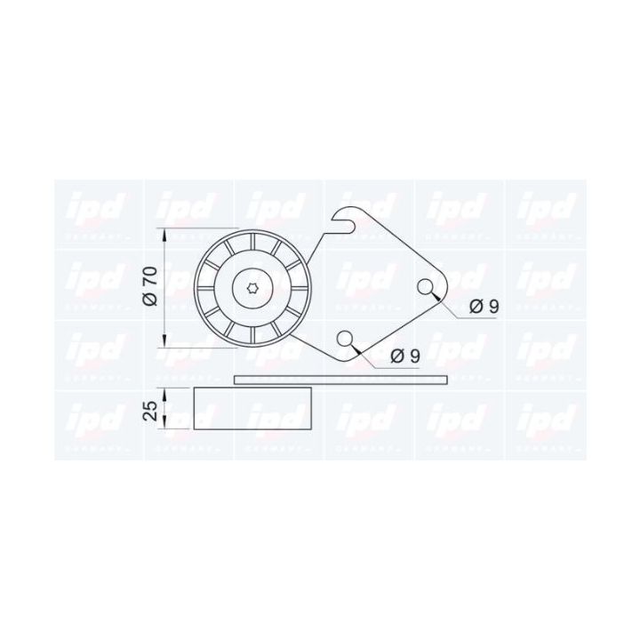 Kreipiantysis skriemulys, V formos rumbuotas diržas IPD 15-0368